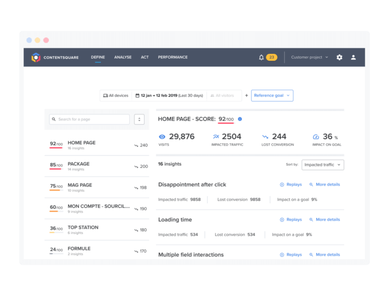 Analyse du User Flow par Contentsquare