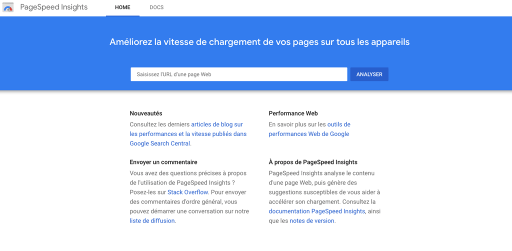Web performance : l'outil de Google PageSpeed Insights