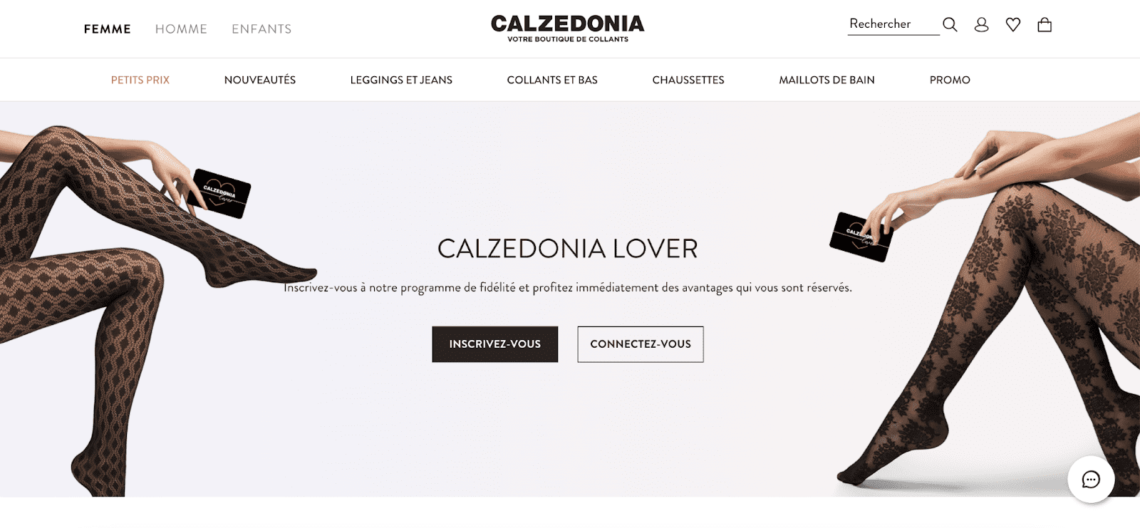 Programme de fidélité sur le site Calzedonia pour la fidélisation client marketing