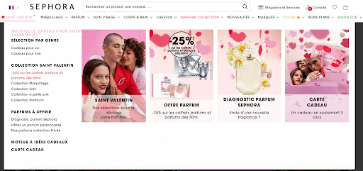 Saint-Valentin marketing visuel sephora