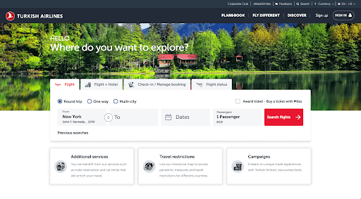 Screenshot page web Turkish Airlines 1 