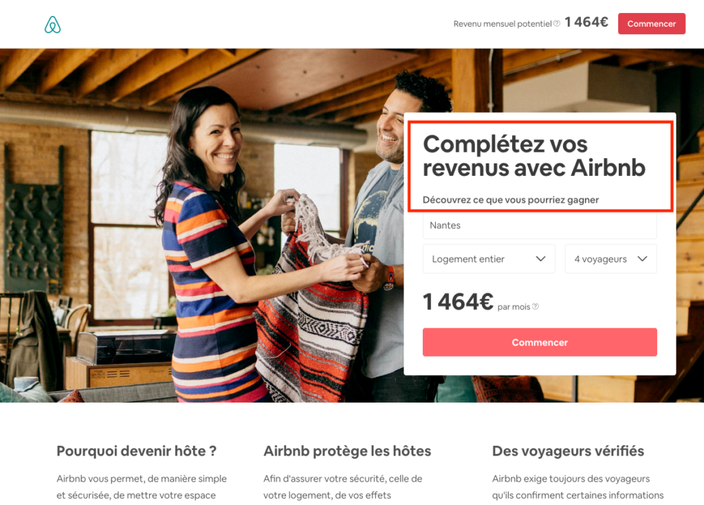 landing page de airbnb