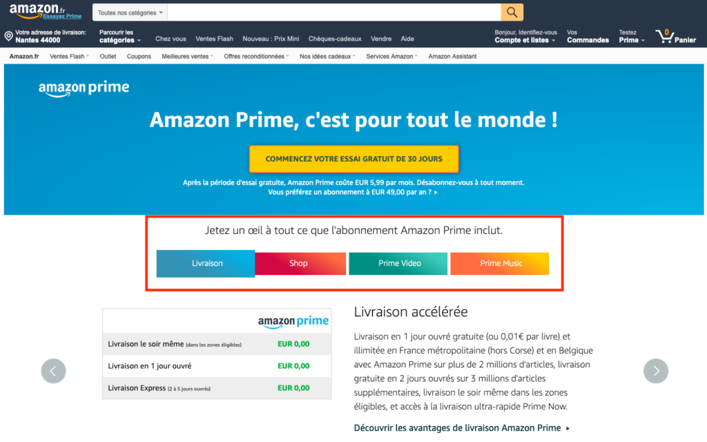 landing page amazon prime