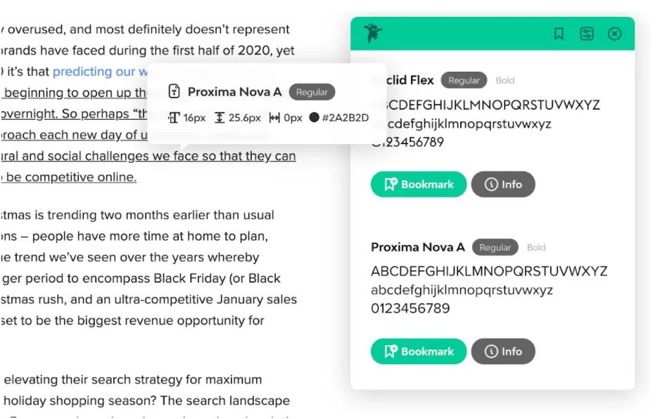 Fonts Ninja, a tool that can help can determine font name, size, line height, letter spacing and color