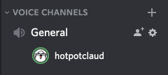 A lit up server name in white and an avatar outlined in green