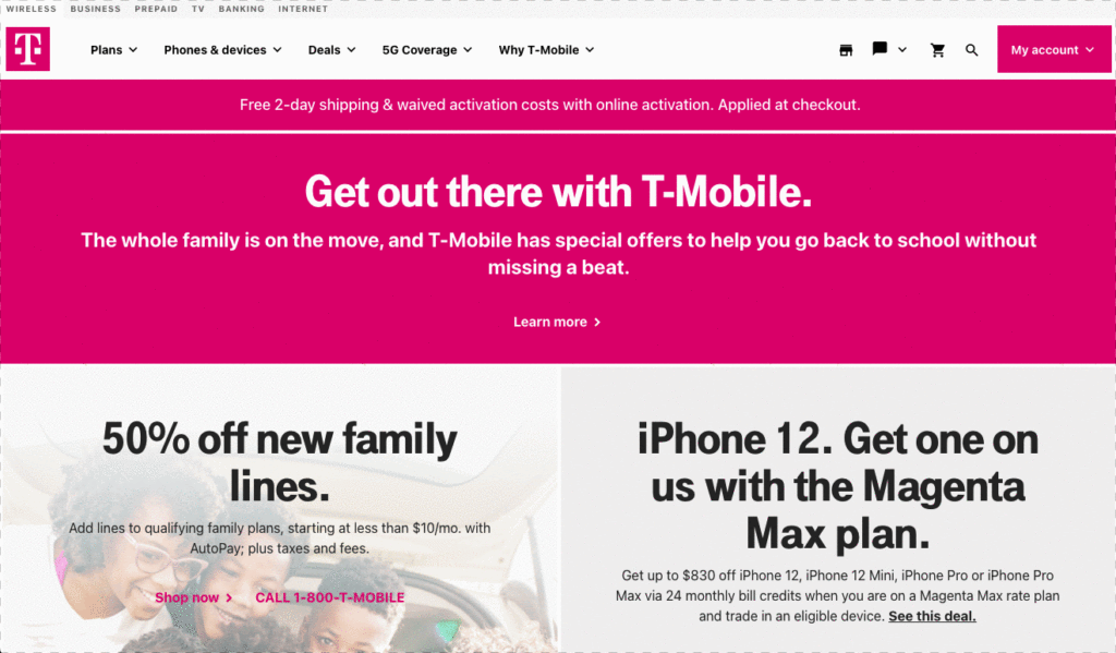 Keyboard Accessibility - Skip to main content plus other accessibility tools - T Mobile
