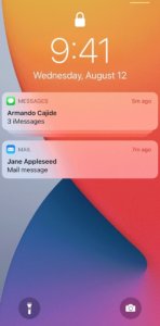 2 sets of push notifications on an iPhone lock screen