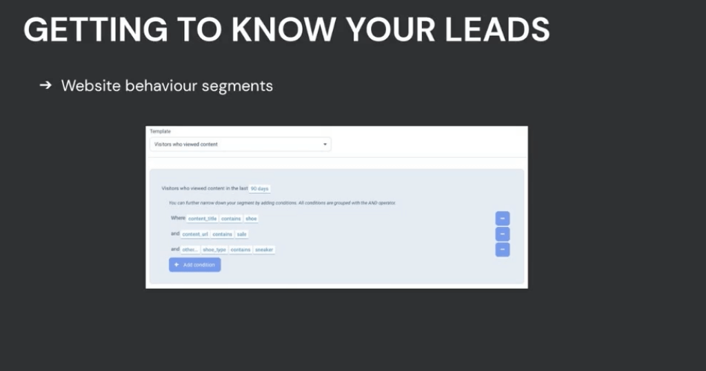 Website behaviour segments