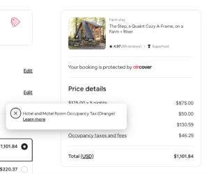 Airbnb example showing that users can click on each line item for more information