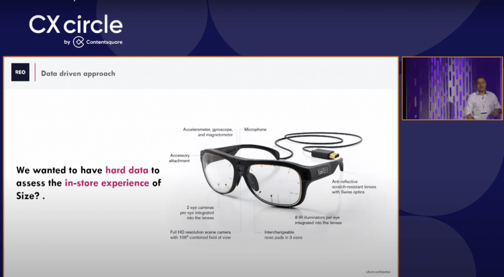 customer experience trend from size? showing eye tracking glasses